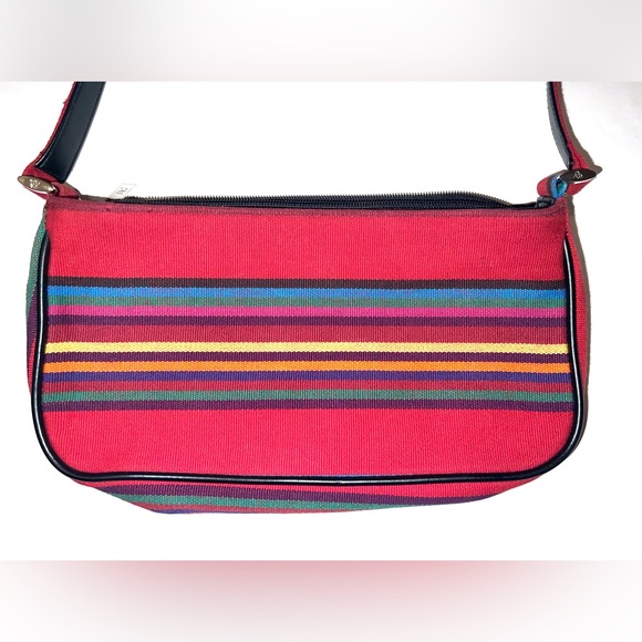Frankie & Johnnie Aztec Southwest Boho Fringed Striped Fabric Purse Handbag - Picture 5 of 5